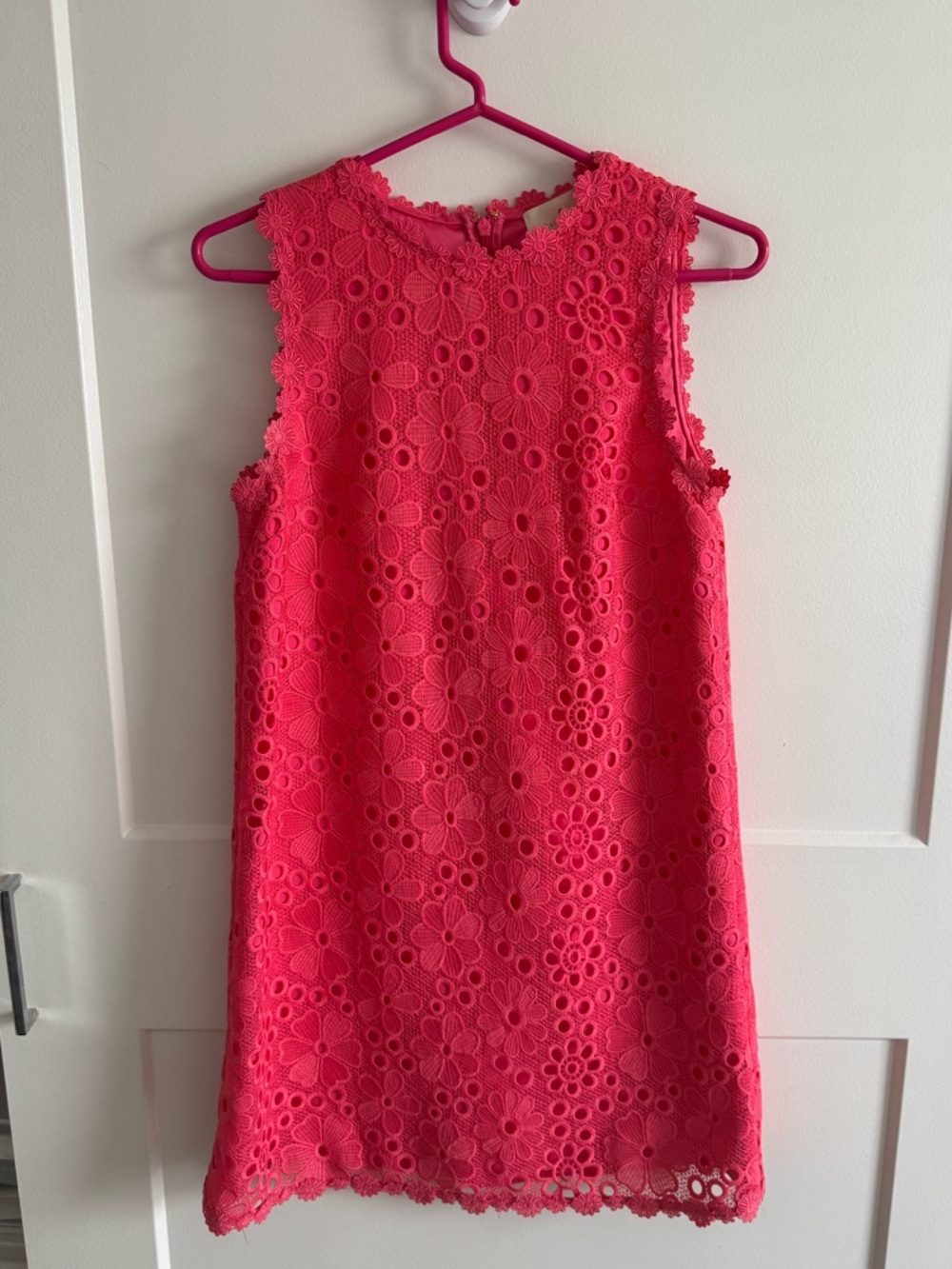 kate spade Coral Pink Floral Eyelet Sleeveless Dress
